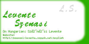 levente szenasi business card